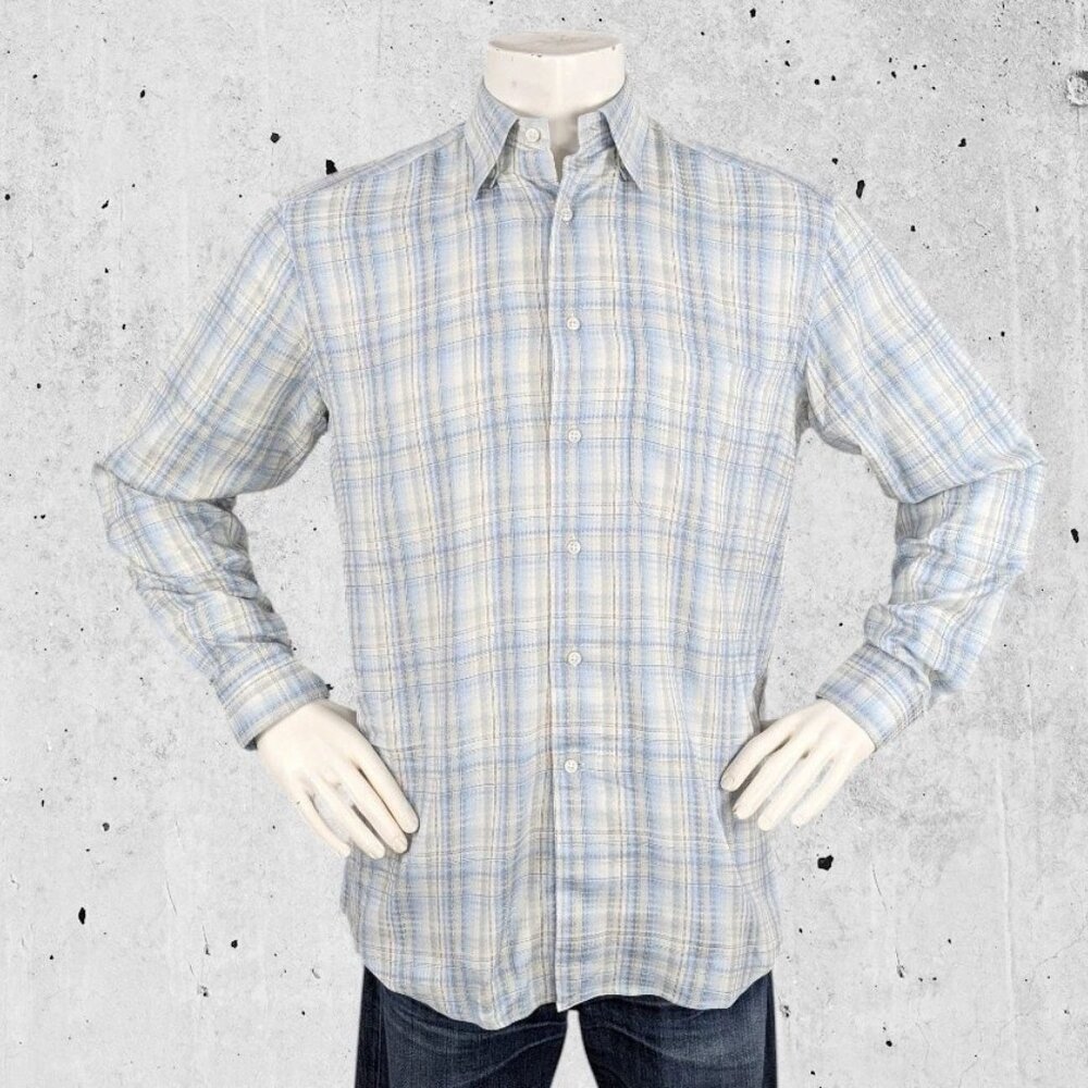 Zanella Shirt Multi-Color Woven Material Made in Italy Size Medium